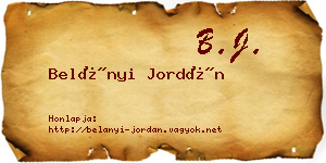 Belányi Jordán névjegykártya